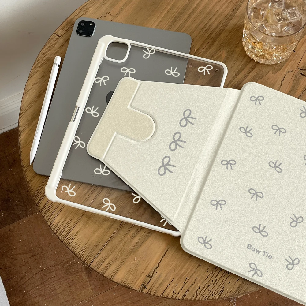

Ins Bow Cute Tablet Case For iPad Pro 11 12.9 13 M2 M4 M3 M5 Shell 8.3 9.7 10.2 5/6/7/8/9/10/11th Mini Air 1 2 3 4 5 6 7 Cover