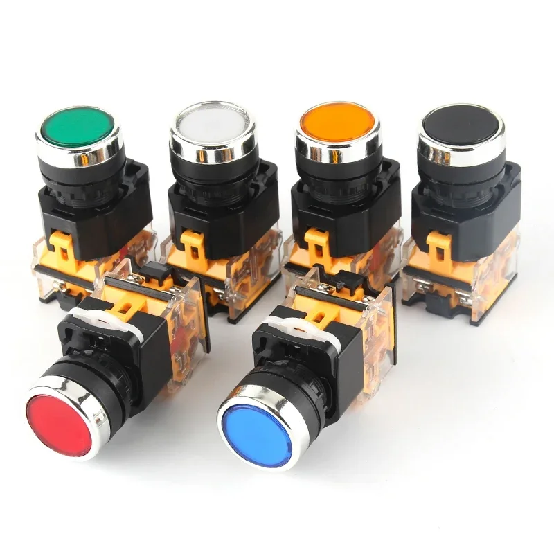 LA38-11BN Push Button Switch Self-Locking Self-Resetting 1NO 1NC Start-Stop Round button