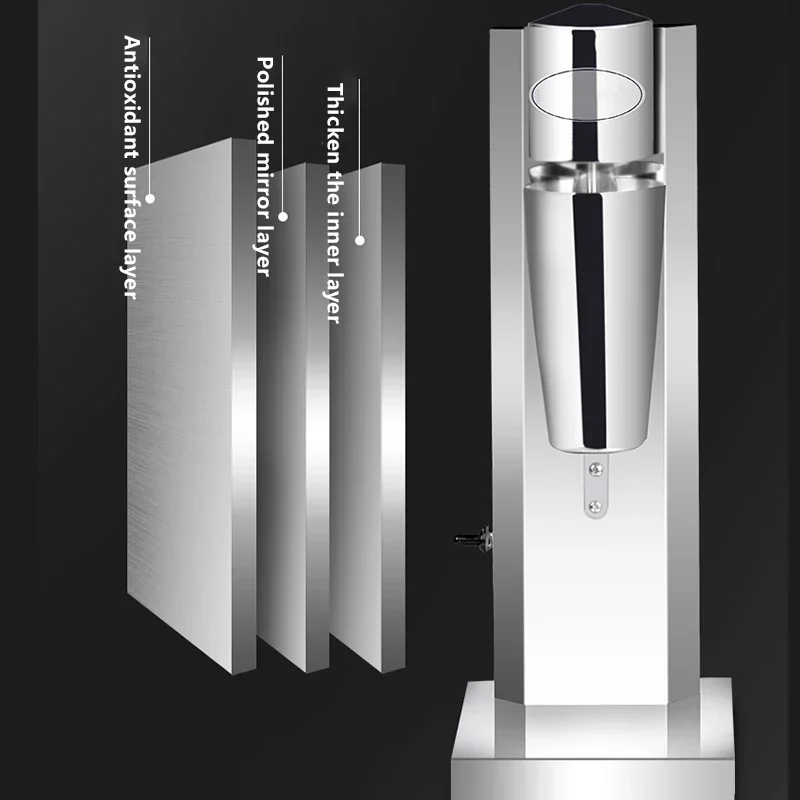 Misturador elétrico de aço inoxidável doméstico Automático, multifuncional Máquina de leite Bleb, Única cabeça, Loja comercial de chá de leite