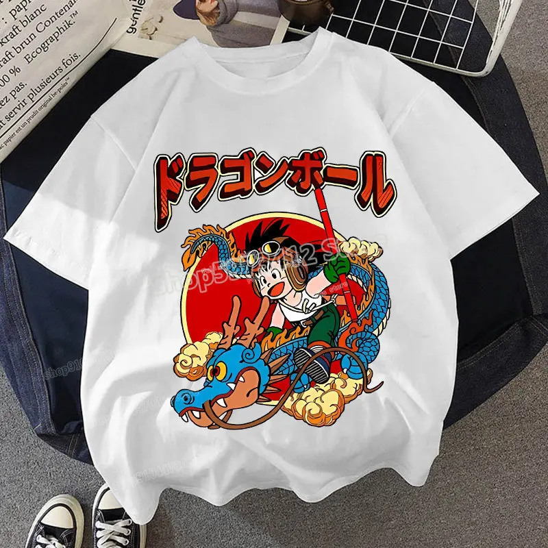 Camiseta de Dragon Ball para niños y niñas, ropa de algodón de manga corta con estampado de dibujos animados de Goku, Tops para bebés y niños