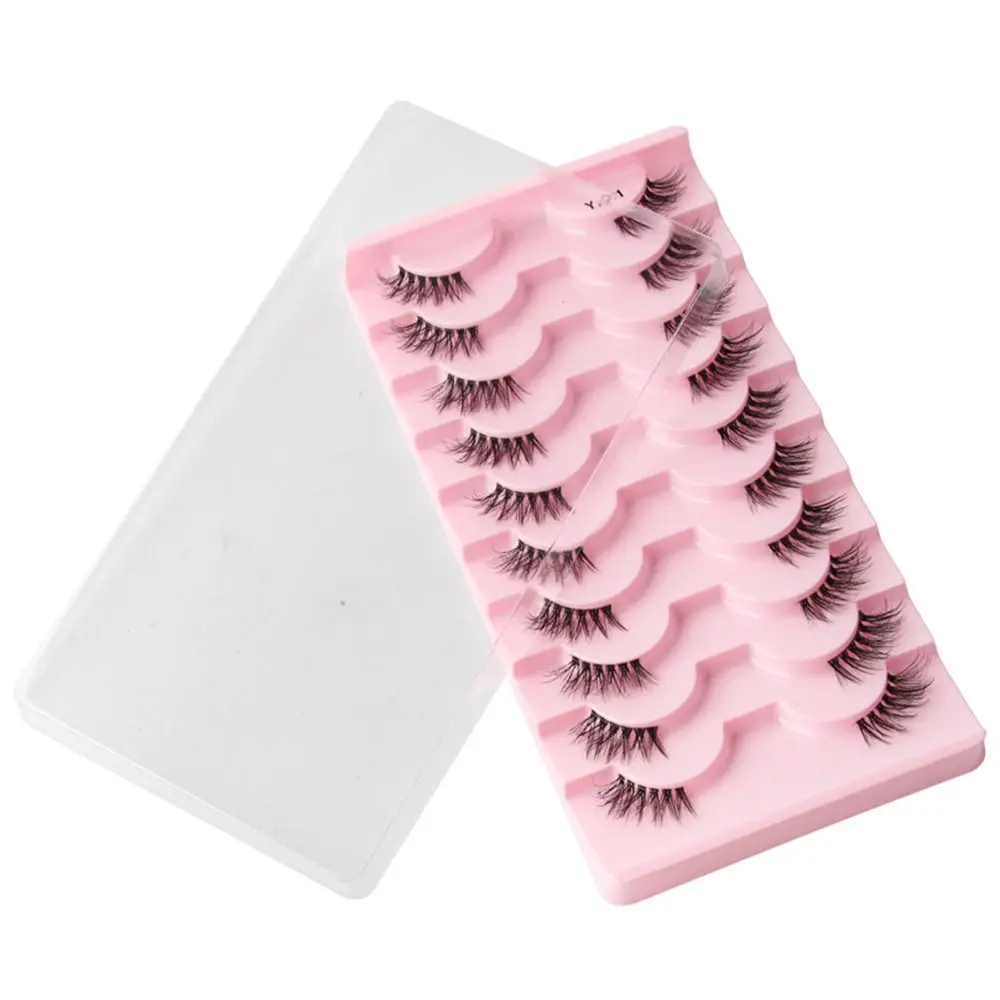 Short Faux Mink Lashes Accent Corner Lashes Half Eyelashes with Clear Band False Eyelashes Half Lashes Cat Eye