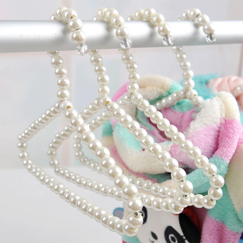 1Pcs Children\'s pearl hanger 22cm fashion dog clothes baby hanger pearl bow cute pet hanger