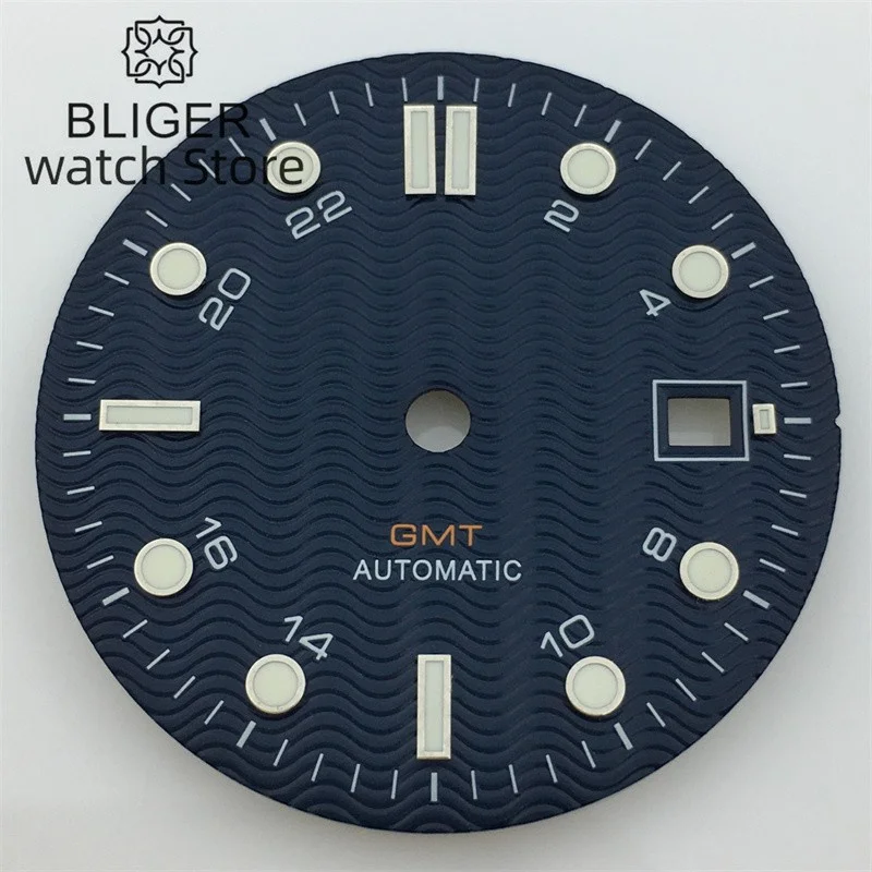 BLIGER 30.9mm white black dial for ETA 2836/2824 DG2813/3804 Miyota 8215 821A movement blue luminous