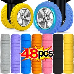 2/48pcs Luggage Wheels Protector Silicone Wheels Caster Shoes Travel Luggage Suitcase Reduce Noise Wheel Guard Cover Accessories