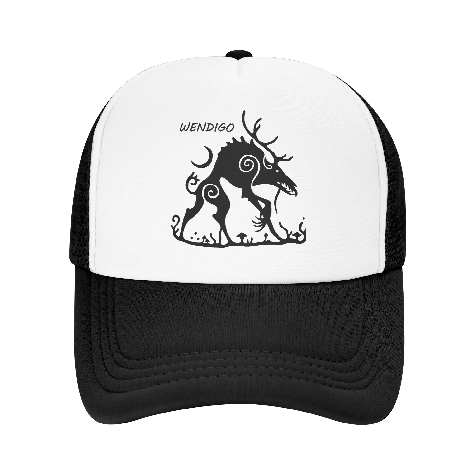 Men Women Wendigo Horror Monster Trucker Hat Mesh Baseball Cap Polyester  Hat Sun Caps Adjustable Sun Caps Summer
