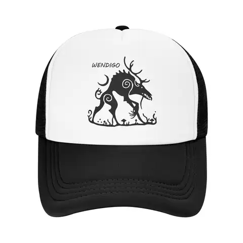 Men Women Wendigo Horror Monster Trucker Hat Mesh Baseball Cap Polyester  Hat Sun Caps Adjustable Sun Caps Summer