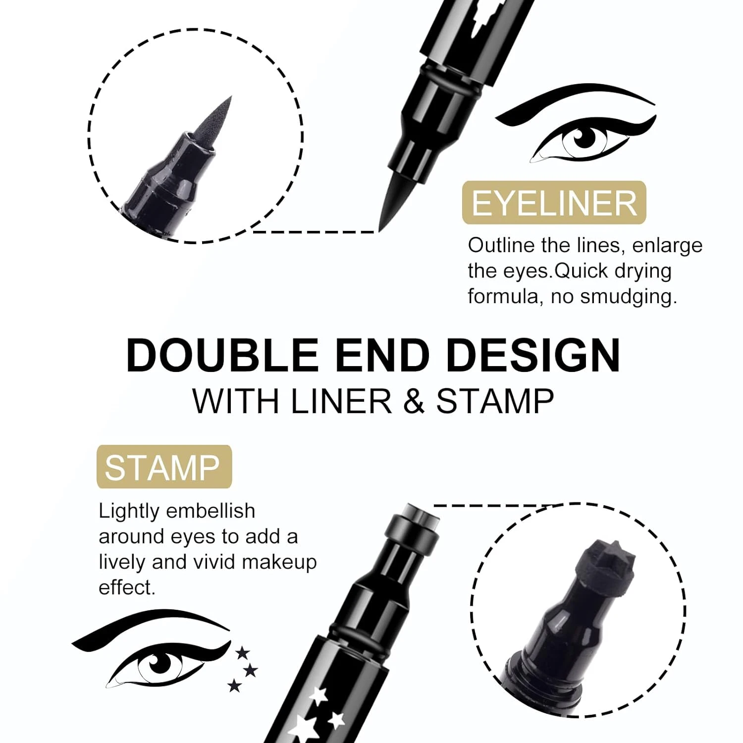 

"P Collection Long-lasting Smudge-proof Eyeliners for Precise Eye Makeup Styles"