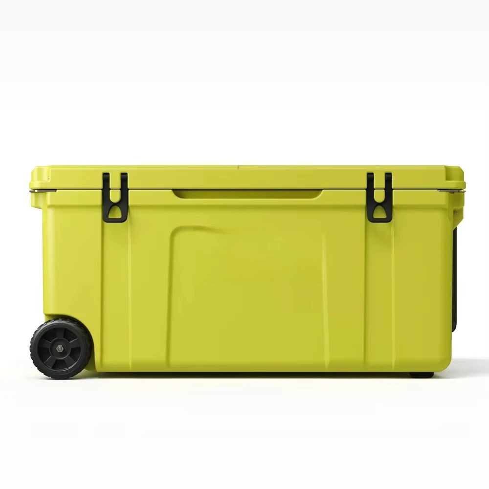 Portable 120L Beach Fishing Cooler Custom Rotomolded Wheeled Ice Chest with Thermal Feature for Food Storage for Camping