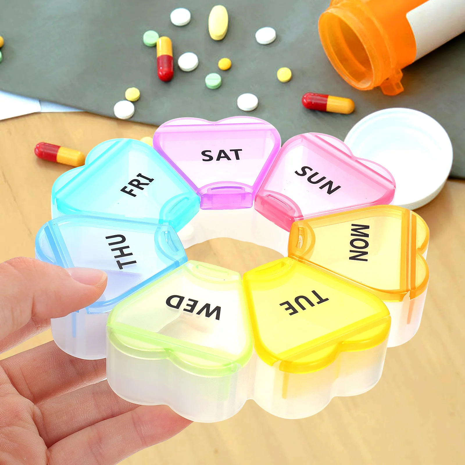 صندوق حبوب أسبوعي، منظم أدوية، تخزين السفر، مادة متينة راقية، بدون رائحة، تخزين أسبوعي #4