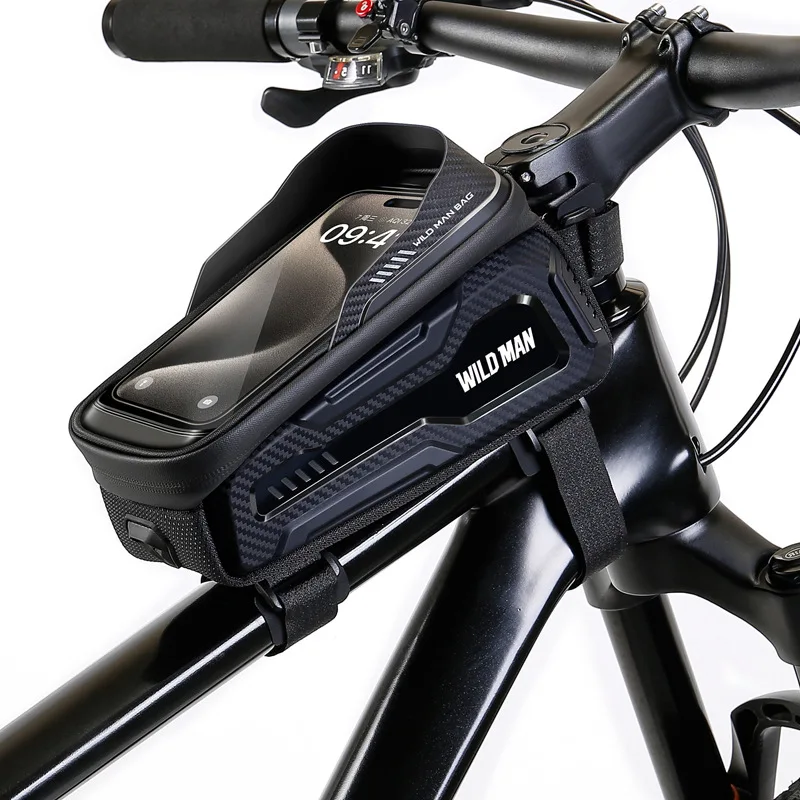 

Mountain bike hardshell front fork bag with smartphone touchscreen saddle bag waterproof cycling gear bag Bicycle Bags Panniers
