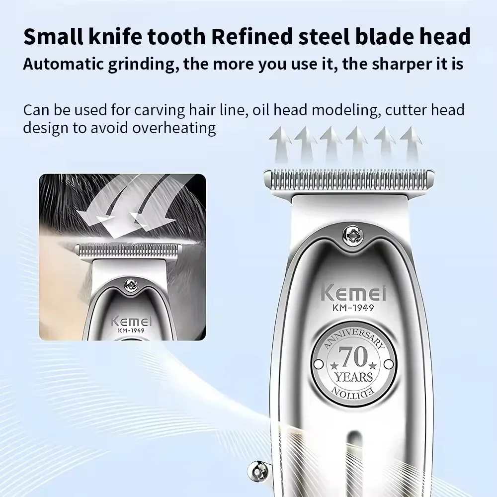 Kemei Haarschneidemaschine KM-1949 Ganzmetall-elektrischer Haarschneider KM-2028 Wiederaufladbarer Herrenrasierer Professioneller Akku-Trimmer