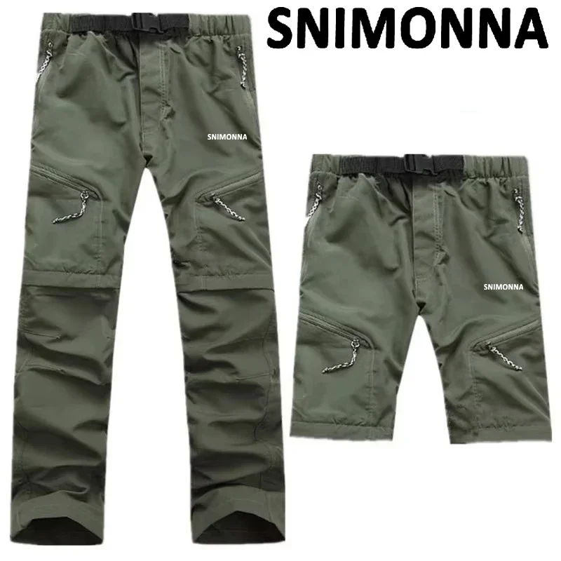 Fishing Pants Outdoor Breathable Quick Dry Long Trousers Can Remove To Shorts Detachable Two-Pants Hiking Camping Trekking Cloth