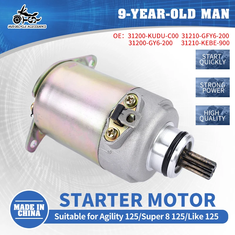 

SJ 31210-KEBE-900 Starter Motor For Kymco Agility 125 City 200 City 125 LX Motorcycle Engine OE 31200-KUDU-C00 31200-GY6-200