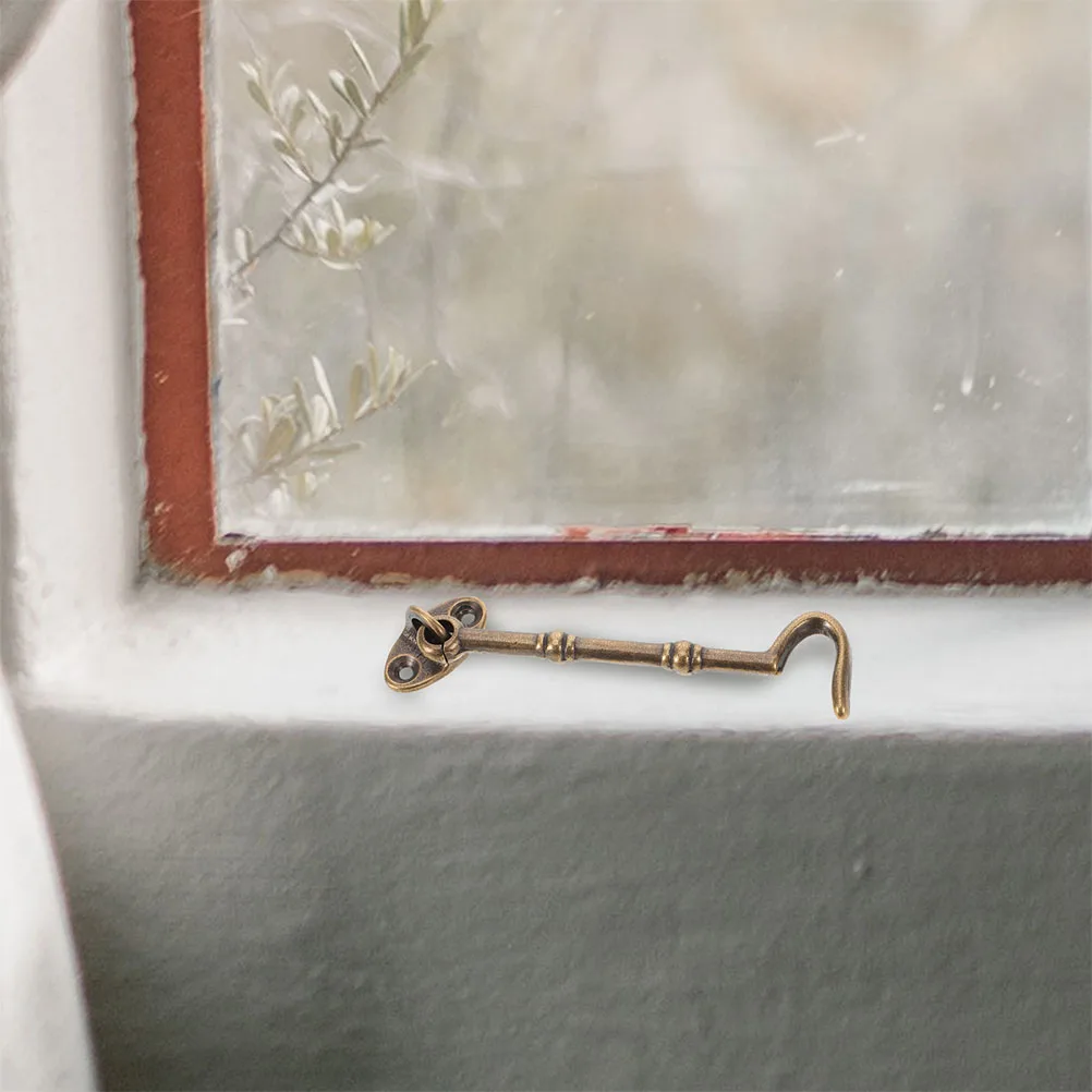 

Rotating Brass Latch Black Screw Cabinet Hardware Door Lock Barn Latches Window Buckle Gate Stoppers Security Hardware