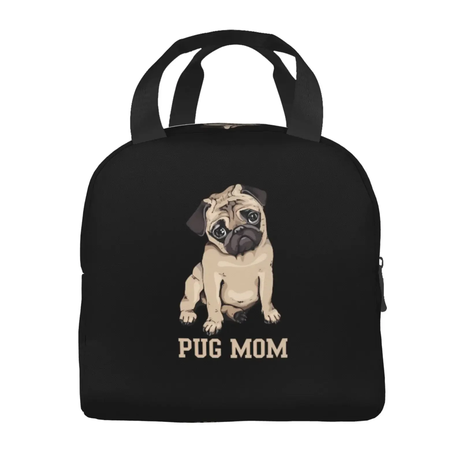English Bulldog Pug Mom Print Portable Lunch Boxes Waterproof Thermal Cooler Food Insulated Lunch Bag Kids School Children