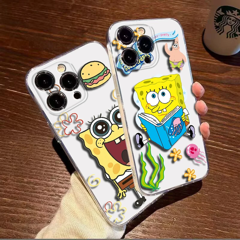 R5 SquarePants and Patrick Soft Silicone phone Case for iPhone 16 15 14 Plus 13 12 11 X XS XR Pro Max Mini 8 7 Plus