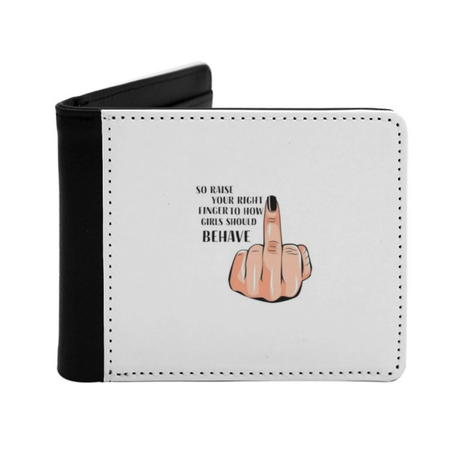 Mean Girls Right Finger Short Men's Wallets Credit Card Holder Retro Wallet Male Pu Leather Wallet Mean Girls Broadway Feminism