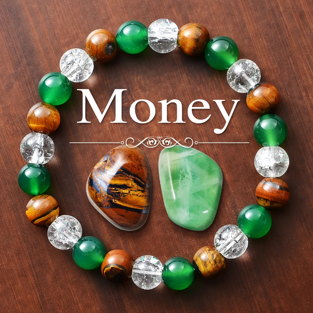 3pc Wealth Attraction Tiger Eye Stone Bracelet Set, Gift