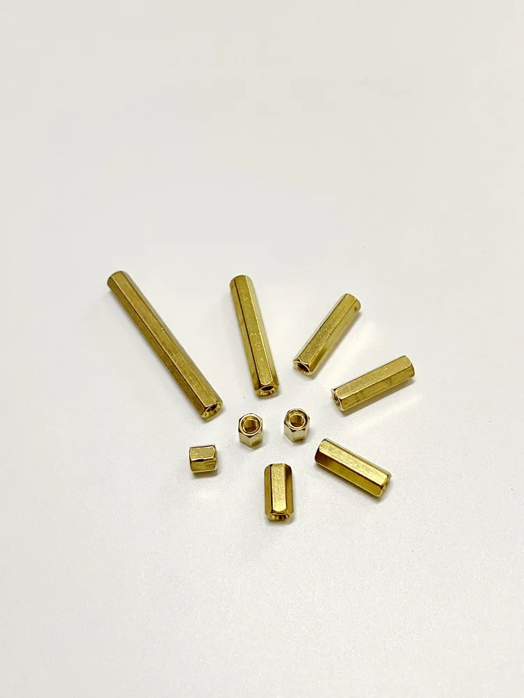 

Brass Standoff Fasteners M3x0.5P Mechanical Thread PCB Board Spacing Column Double Way Stud Nut Bracket Copper Partition Column