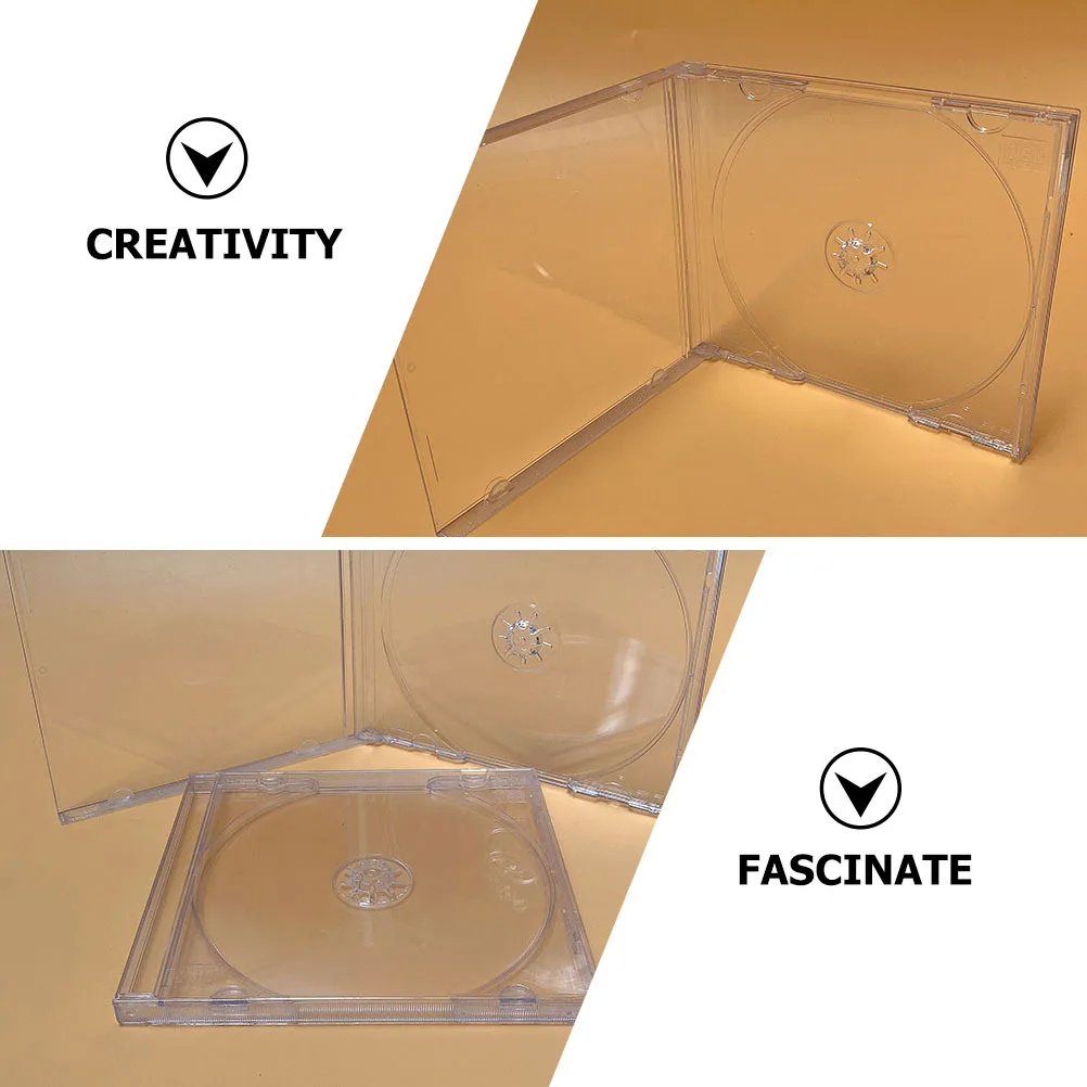 

10Pcs Single Cd Case with Numbering Design Holds Cd Liner Notes Securely Clear Plastic Dvd Holder Compact Storage