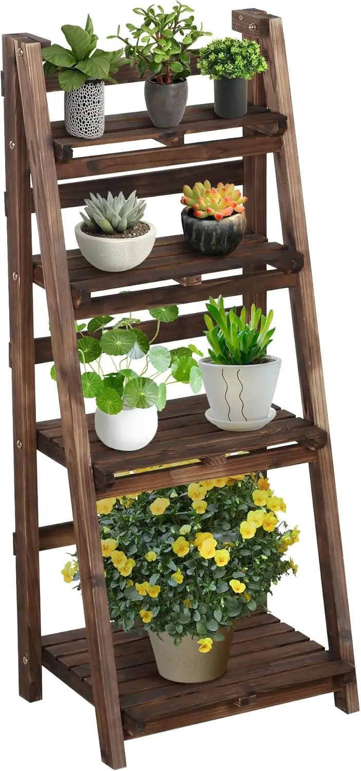 Plant Stand Indoor Outdoor Shelves No Assembly Flower Display Multi-Functional Shelves Outdoor Storage Shelf for Living Room