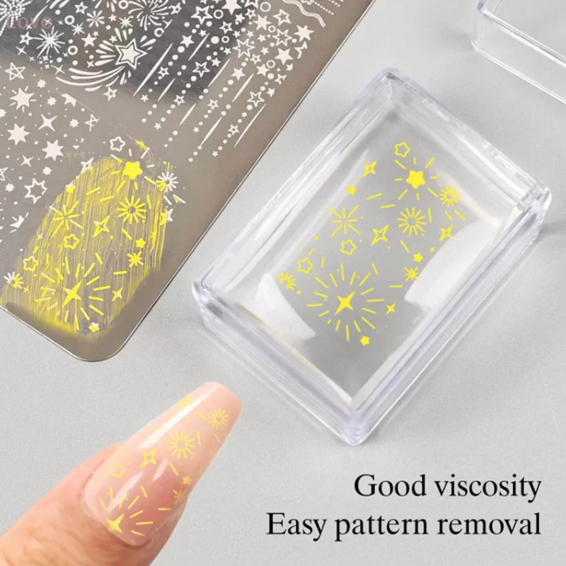 [L&P] قالب قالب الأظافر مكشطة ختم شفافة قابلة للمسح أداة طباعة ختم الأظافر الفرنسية طلاء الأظافر