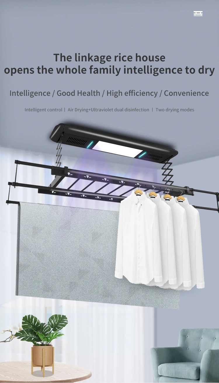 Electric Lift Ceiling Laundry Automatic Intelligent Clothes Drying Ceiling Clothes Drying Rack