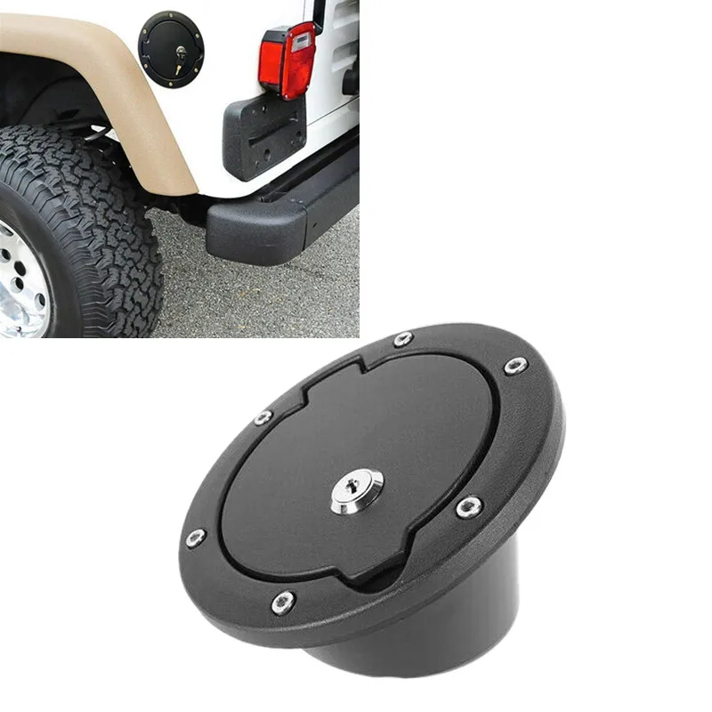 Fuel Tank Cap With Lock For Jeep Wrangler 07-17 Aluminum Alloy Fuel Tank Cover Adapt 2/4 doors