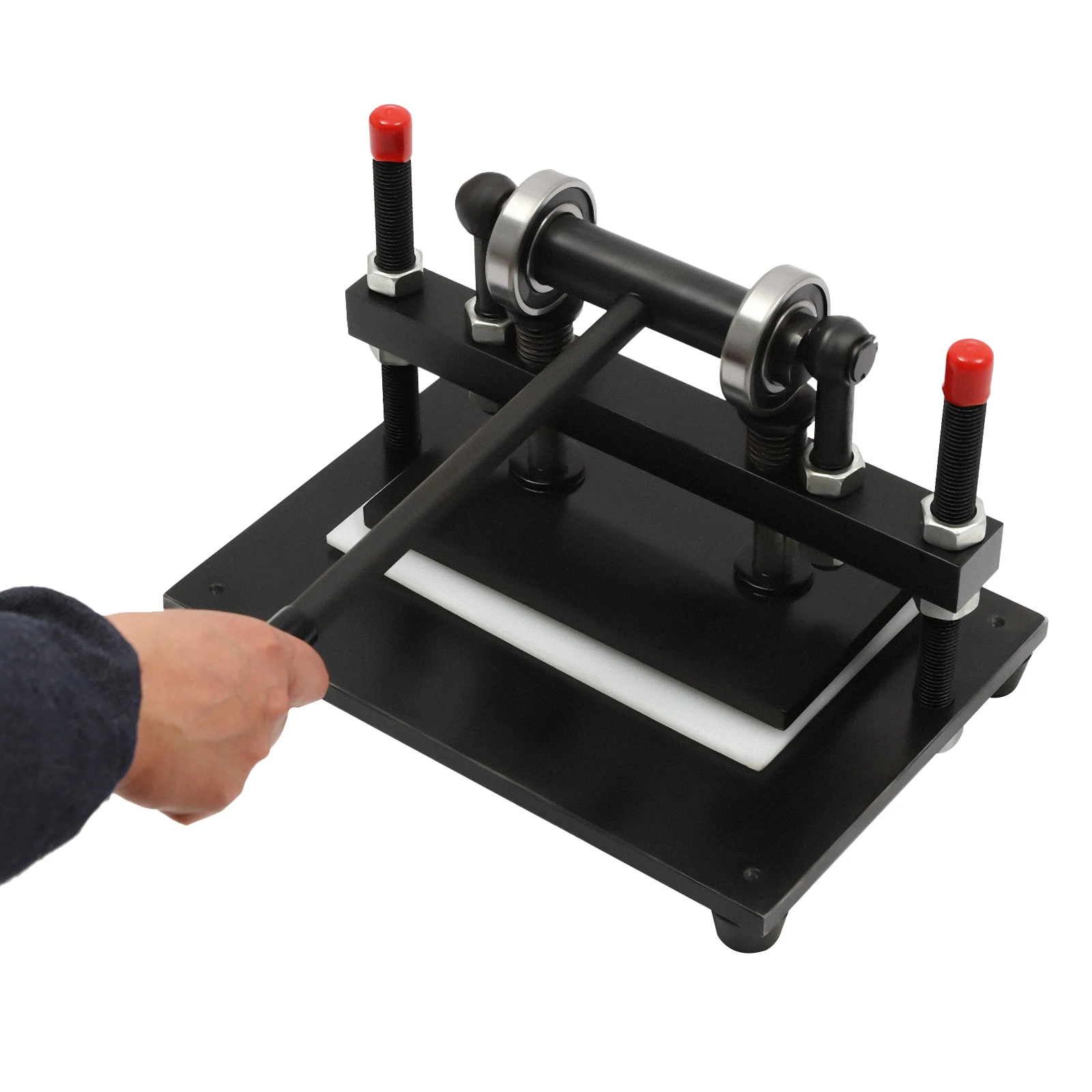 2T Manuelle Lederschneidemaschine, 100 mm Dickenverstellbare Stanzpresse für Papier, Gummi, Stoff, Handarbeiten, DIY-Werkzeuge – Detail 8