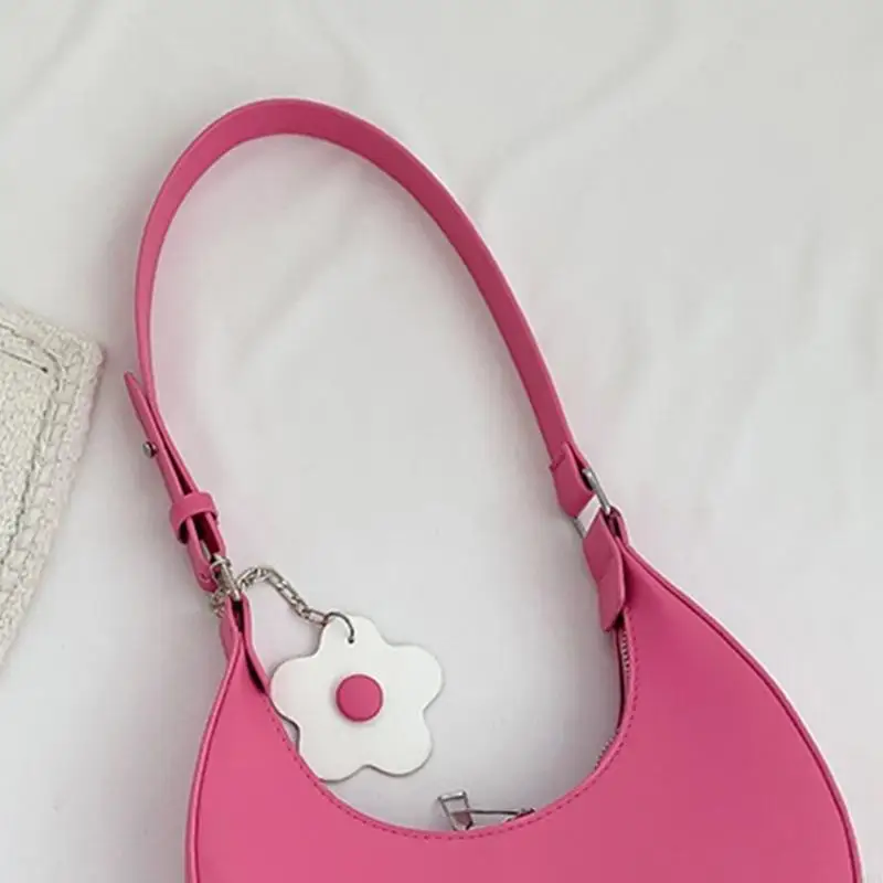 

Trendy Half Moon PU Shoulder Bag Underarm Bags for Women Girls 20CA