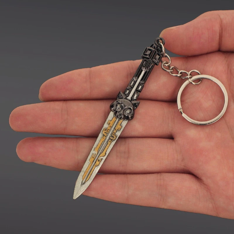 Periféricos de juego Delta Force de 9cm/7,87 pulgadas, cortador de moscas de datos, Mini llavero, modelo de arma, accesorio, cuchillo Katana, artesanía de Metal, regalos, juguetes para niños