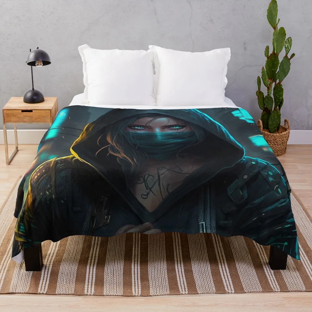 Cyberpunk Assassin Throw Blanket christmas decoration anime Soft Plaid Baby Blankets