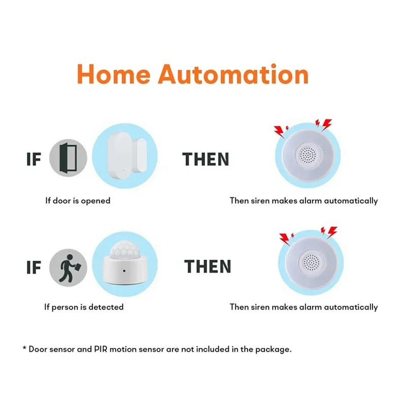 FFYY-Wifi صفارة الإنذار الذكية 90Db مكبر الصوت بصوت عال واي فاي صفارة الإنذار الذكية لنظام أمن الوطن تويا