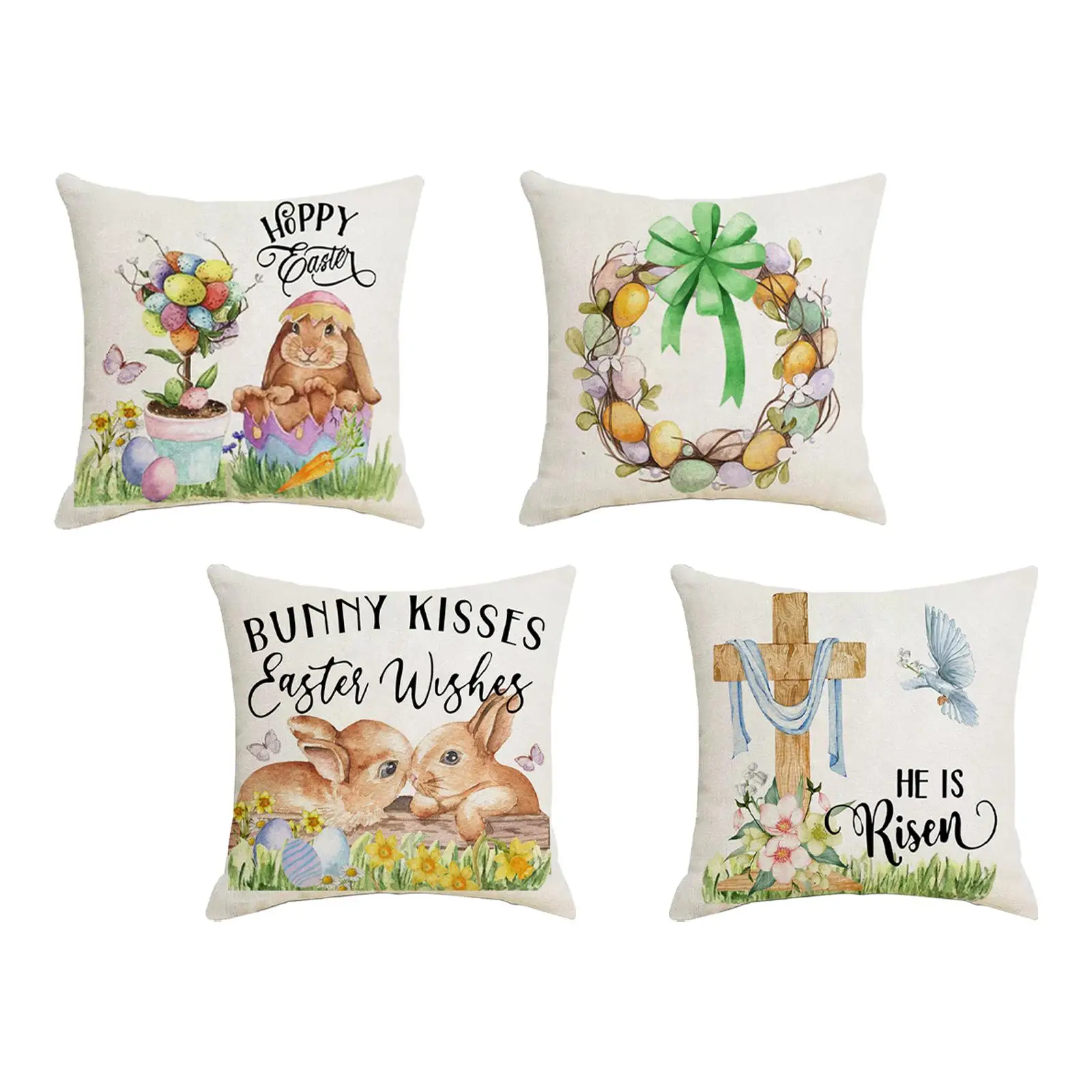 Easter Pillow Cover Easter Decoration Home Decoration Holiday Decor Cushion Cover Case Ornament Easter Pillow Case 18x18 inch