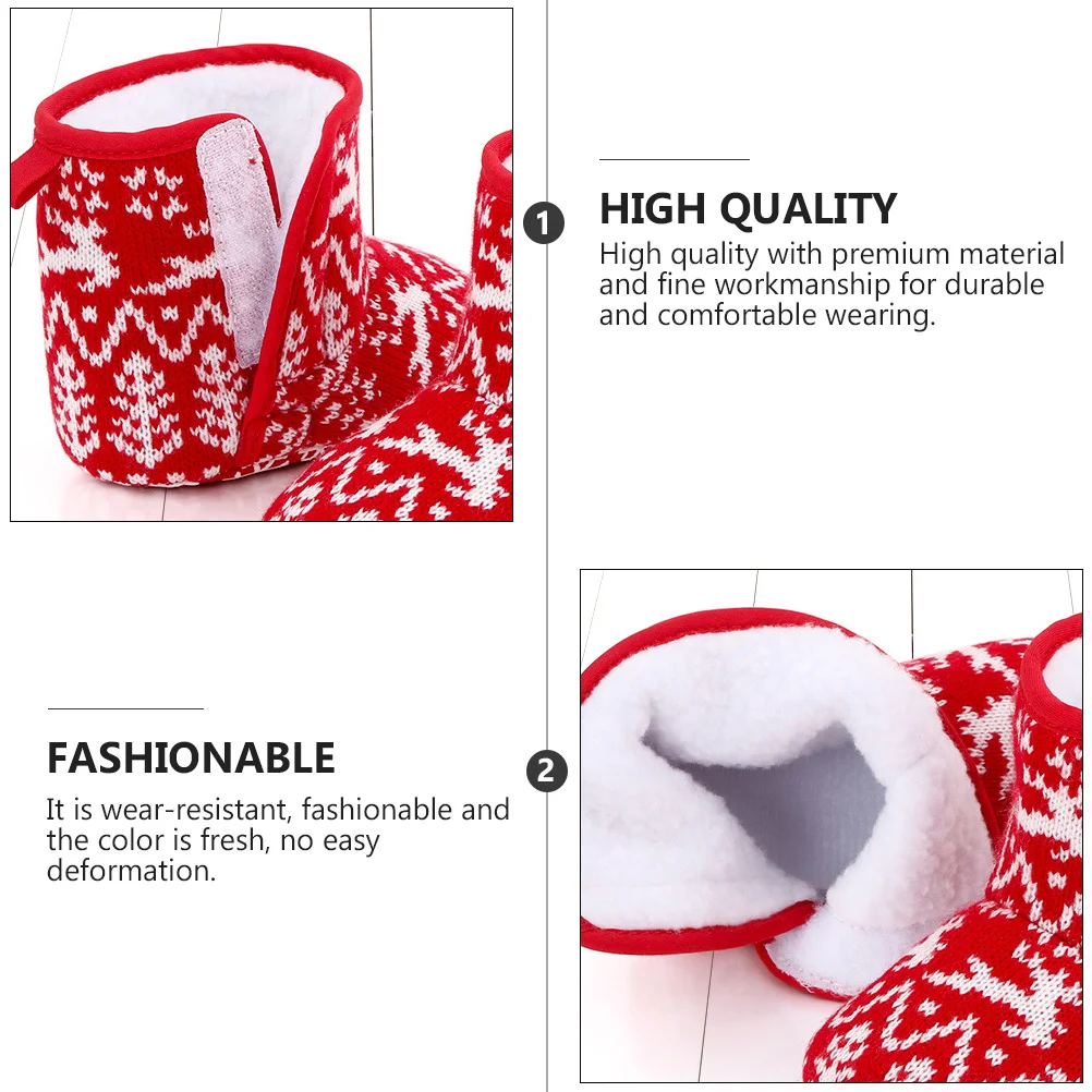 Christmas Baby Shoes Newborn Infant Toddler Soft Soled Babies Footwear Warm Boots