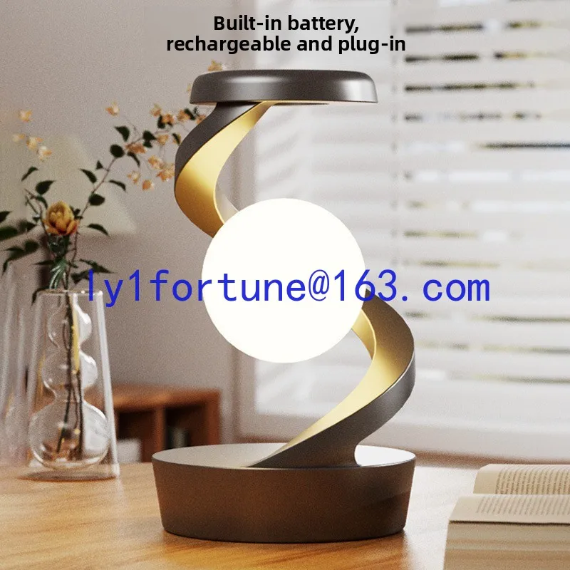 Rotating floating night light wireless charging desk lamp ambient light creative home ornament wireless charging bedside lamp