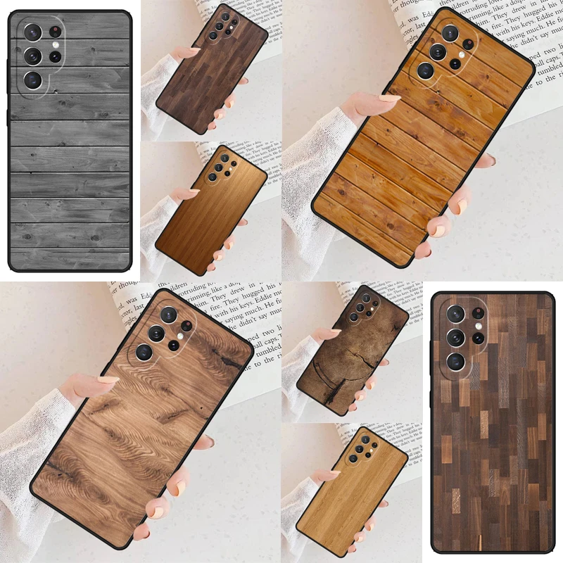 Bamboo Wood Pattern Phone Case For Samsung Galaxy S24 S23 S22 S21 Ultra S10 Note 10 Pro S20 Plus FE S9 S8 Cover