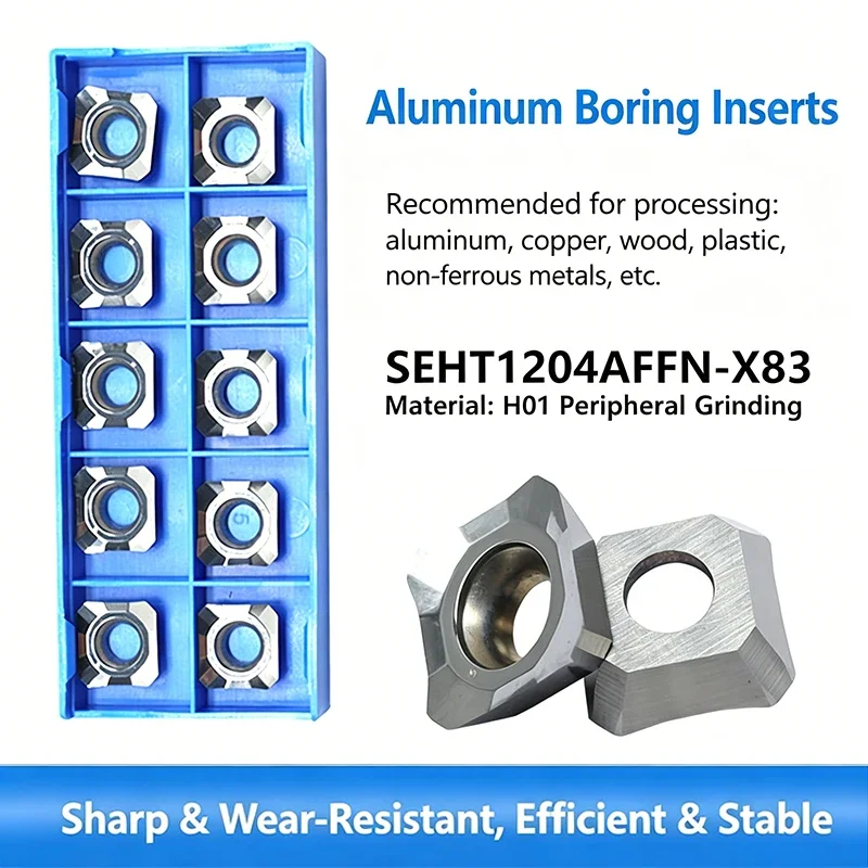 

Cnc Copper And Aluminum Special Face Milling Insert SEHT1204AFFN Peripheral Ground Inserts High Surface Finish Single Sided