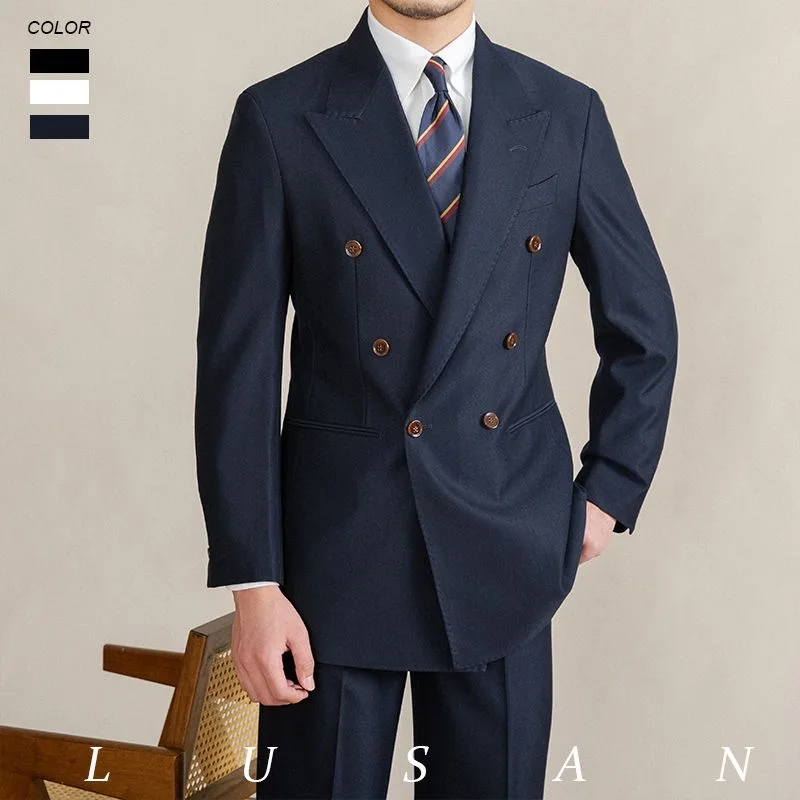 223 wedding double-breasted suit Italian high-end suit trend