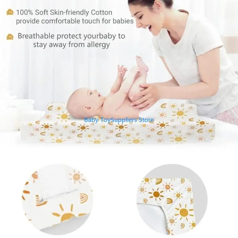 R1WF Baby BASSINET SHOET SHOET NEBLORNS تغيير غطاء لوحة مريح ملاءمة ملاءمة جميلة حامي علبة مرتبة مطبوعة