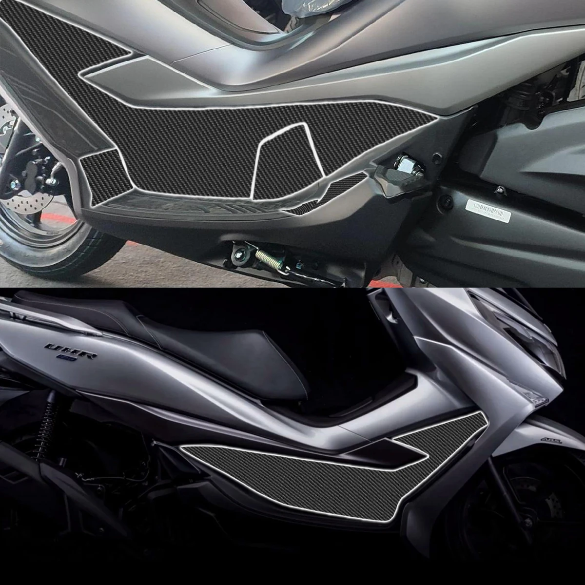 Para Haojie UHR150 pegatina protectora de fibra de carbono para motocicleta accesorios de calcomanías duraderos e impermeables