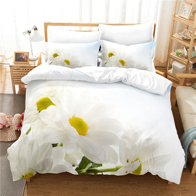 

Beautiful Flower Bedding Set Duvet Cover Set 3d Bedding Digital Printing Bed Linen Queen Size Bedding Set Fashion Design