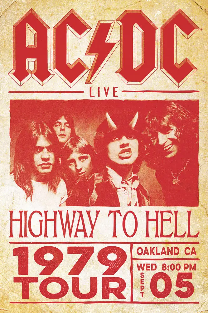 A-CDC HIGHWAY TO HELL GROUP Poster Wall Art Rome Decoration