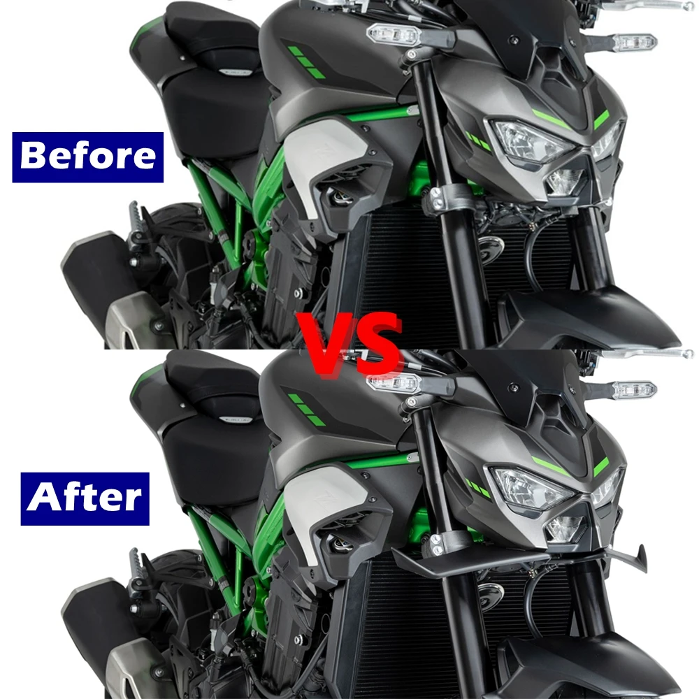 Voorspoiler Voor Kawasaki Z900 Z900 SE Z900SE 2025 Voorste Lip Downforce Aerodynamica Kuip Winglet Kit Motorfiets Accessoires