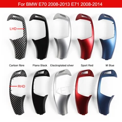 For BMW 5 series LHD RHD E70 E71 Gear Shifter Lever Cover Trim Carbon Fiber Shift Knob Panel 2008-2014 Interior Accessories