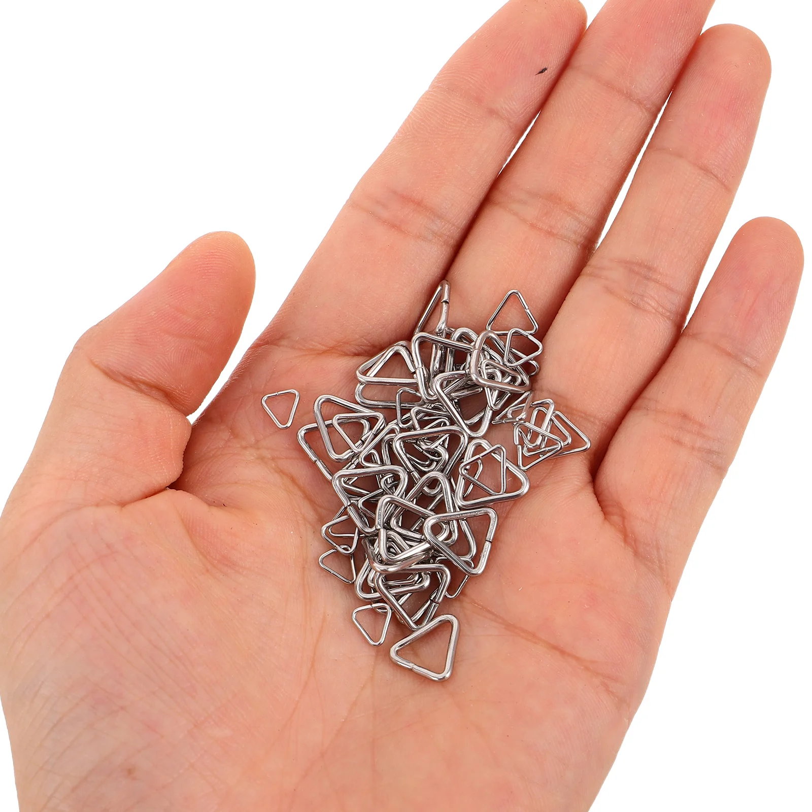 

240Pcs Triangle Jump Rings Stainless Steel Jewelry Findings for Necklace Charm Connectors DIY Crafts Necklace Clasp