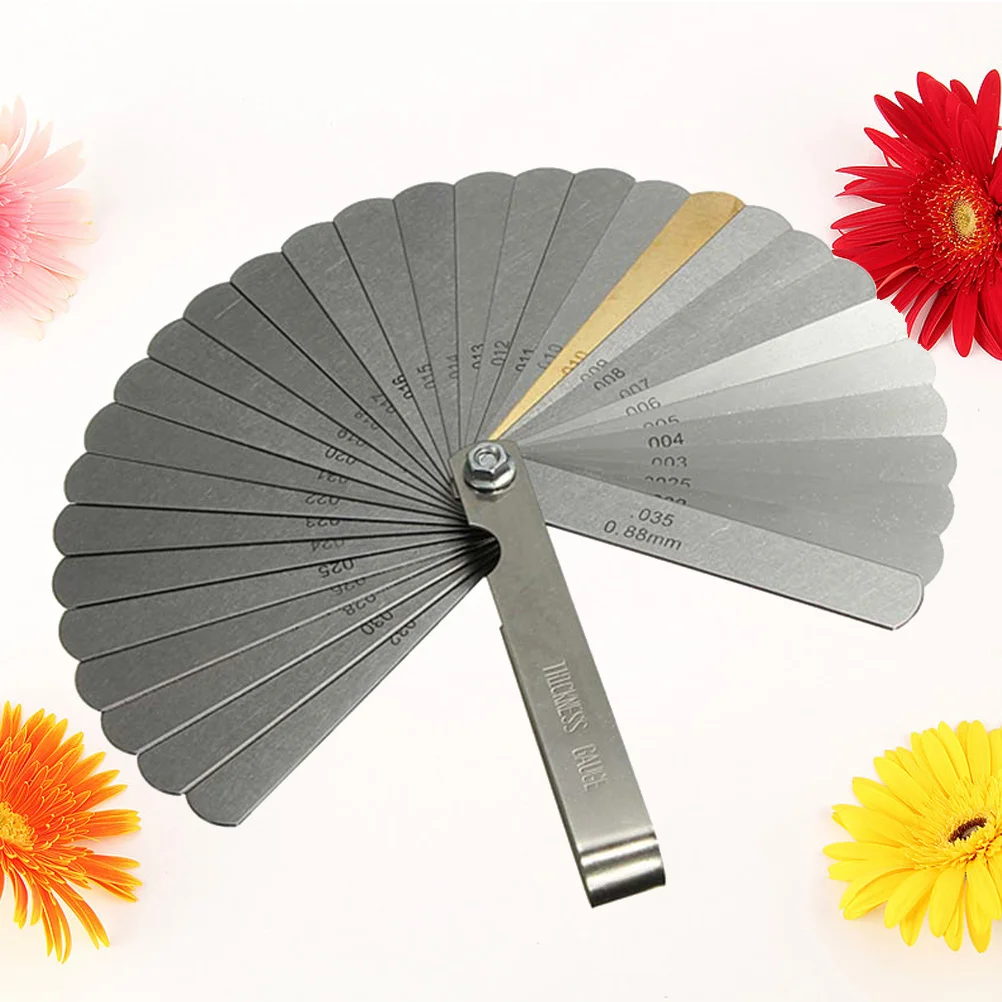 

32pcs 0.04-0.88Mm Feeler Gauge Metric Sae Dual Marked Thickness Gauge Ruler For Guitars Engines Portable Polished Blades