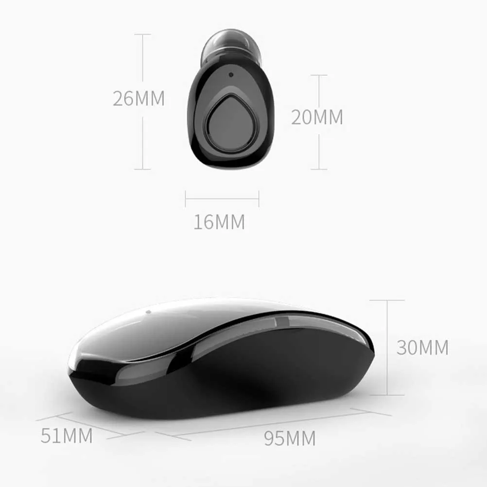 

Tws X18s Wireless Earphones Black Mini Earpiece Wireless Headphones Built-in Mic One Button Answer Lightweight Sports