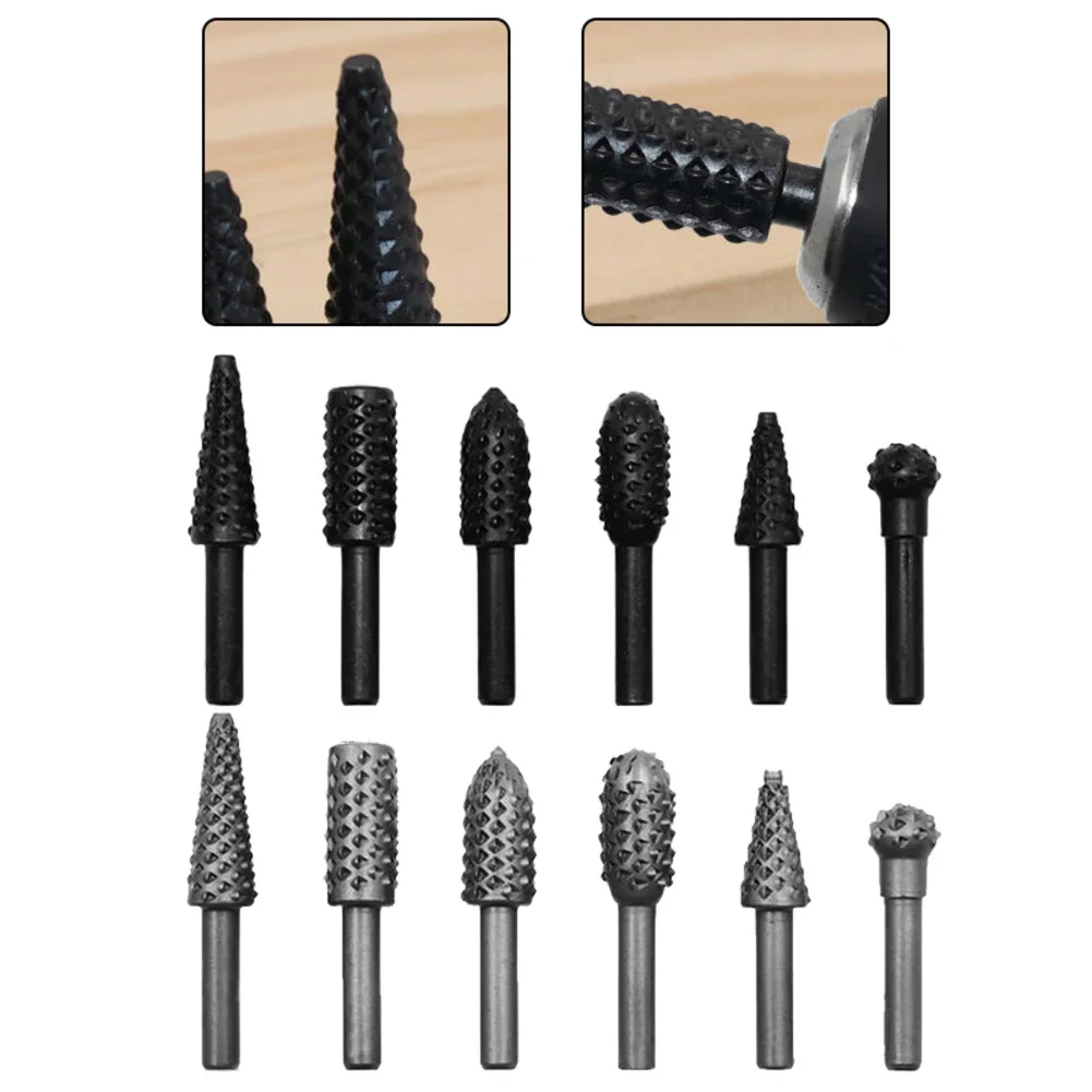 DIY Grinding Head Set Double-Cut Heads Carbide Steel Set Efficient Grinding Professional Quality Artisan Projects