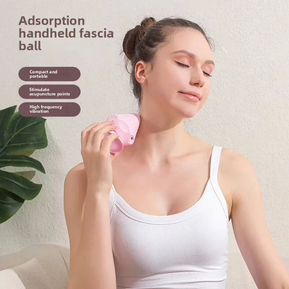 Suction Cup Wall Massage Tool Vibration Ball Back Massager For Muscle Knot Remover Shoulder Pain Relief Self Massager